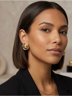 Vintage style silver tone domed stud earrings with rope border